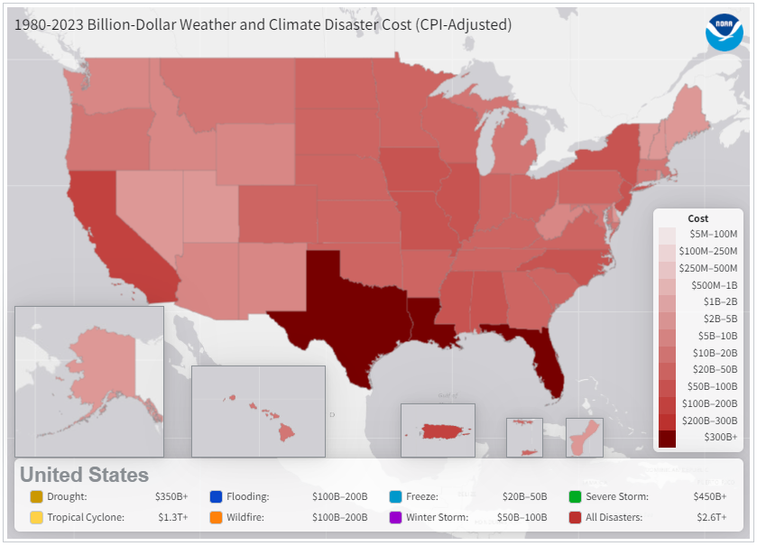 2023: A historic year of US. billion-dollar weather and climate disasters